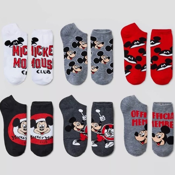 Disney Accessories - Disney Mickey Mouse 100 Years 6-pack of No Show Socks